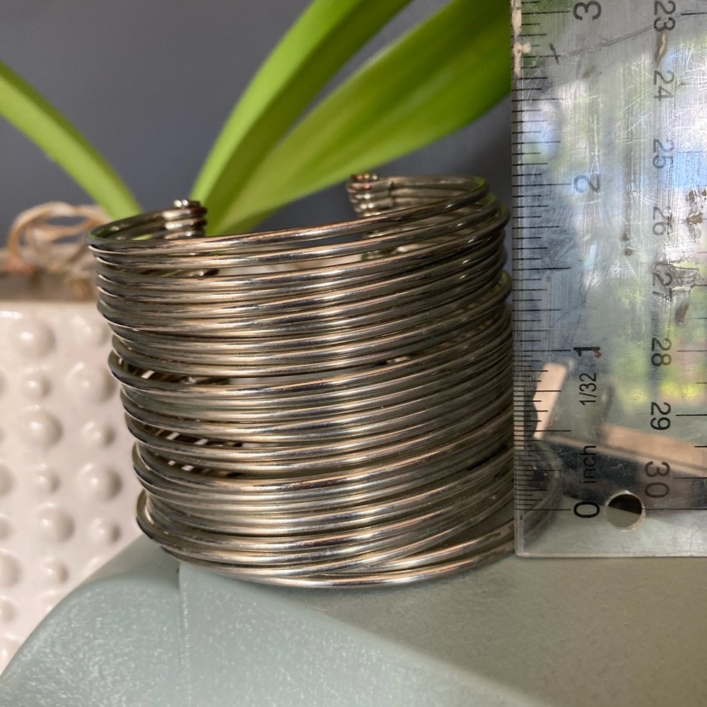 Stacked Silver Bangle - Picture 6 of 8